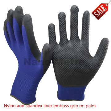 NMSAFETY 15 jauge gants de sécurité de poignée de surpression mousse gants en nitrile